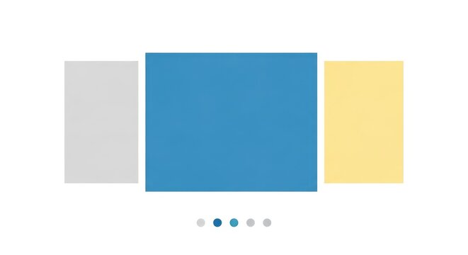 Colorful rectangles and dots on white background.