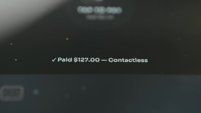 Prompt Put your device near the terminal, Processing, confirmation of a transaction by contactless payment method