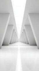 Fototapeta premium Modern Minimalist Architecture with Bright Empty Corridor Design