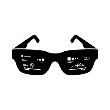 Futuristic Smart Glasses with Digital Display.