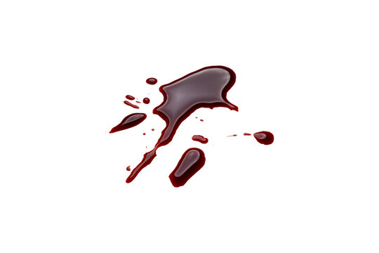 blood dripping against isolated with clipping path on white background. blood splash with drip effect, drops and streaks