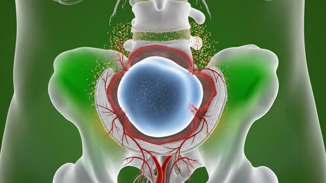 Uterus Medical Animation with Treatment Process on Green Screen - Female Reproductive System Healthcare 3D Animation
