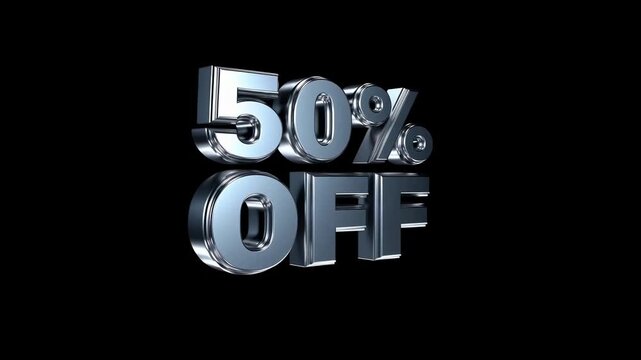 Discount 50 Percent Off Metal Text Advertising Sales Promotion