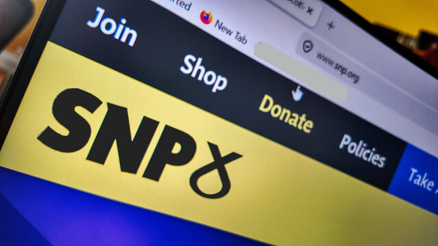 a computer screen with scottish political party SNP displayed