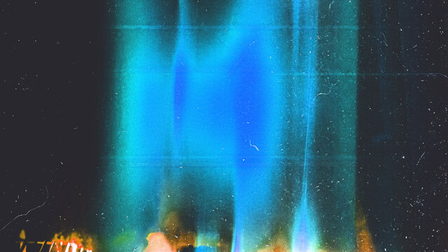 Old vintage film burn photo filter. Light leak effect texture with scratches, dust, grain, noise, iridescent light, film filter with bokeh. Overlay or screen filter background