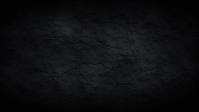 Minimalist Dark Black Cracked Earth Background - 4K Seamless Loop Texture