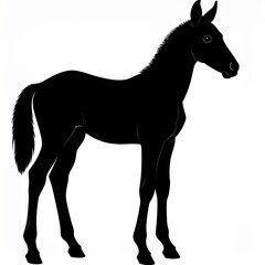 Obraz premium black silhouette horse head profile minimalist vector art design