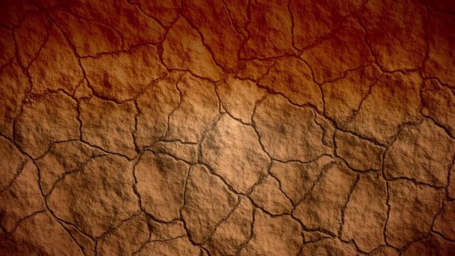 Golden Hour Terracotta Dry Cracked Earth Texture - 4K Seamless Loop Background