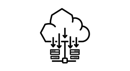 Fototapeta premium Cloud Computing Data Storage and Transfer Icon.