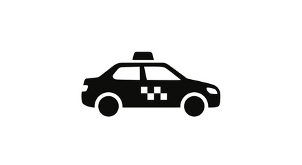 Black silhouette of a taxi cab. © Sipa