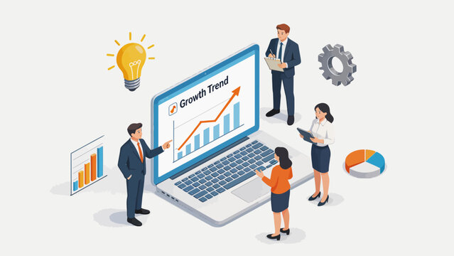 Business team analyzing growth chart