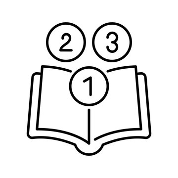 Math education icon. Education and numeracy line symbol. Black and white.