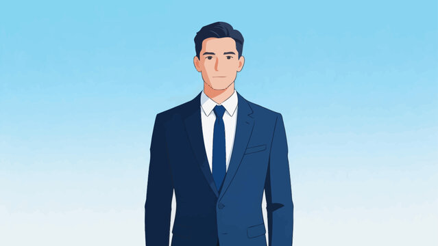 Animated man in suit and tie