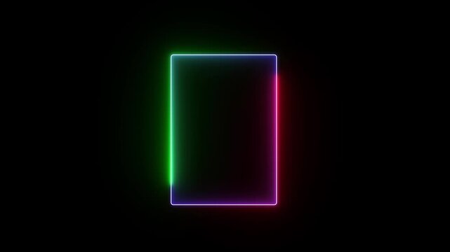 Glowing Neon Rectangle Frame Futuristic Gradient Light Border background design tech style creative frame UI modern  frame overlay frame.