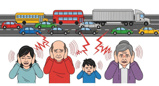 People reacting to loud noise.