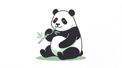 Naklejka premium panda and bamboo
