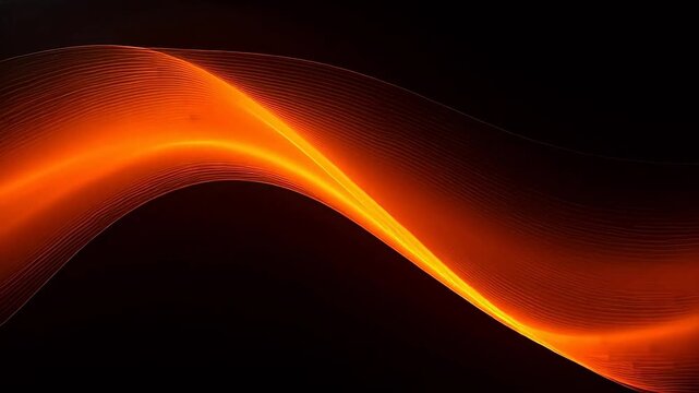 Abstract orange wave on dark background