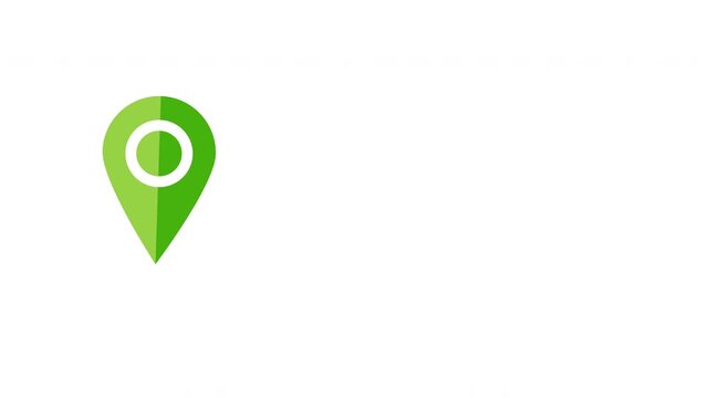 Looping animation pin. green map pin icon animation white background on alpha Chanel. 4K video
