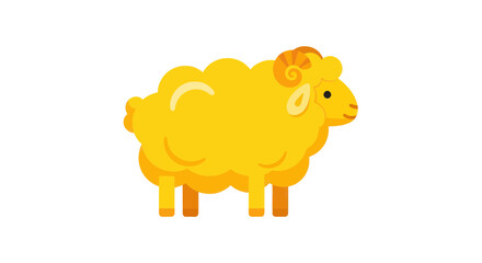 Golden Sheep Ram Illustration © rahma