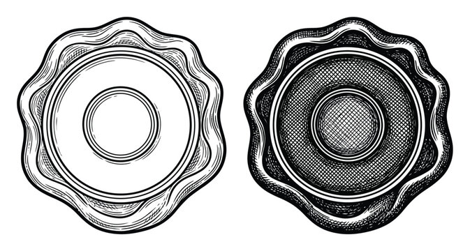 Vintage Wax Seals: Blank and Textured in Black and White