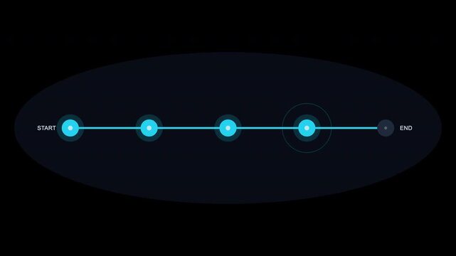 Progression line showcasing stages from start to end points, suitable for presentations, infographics, timelines, project planning, and educational materials.