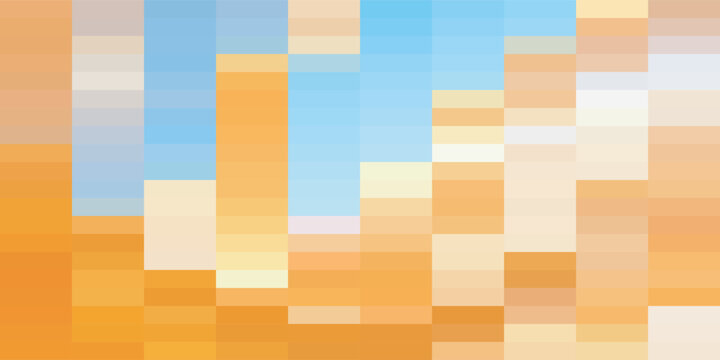 Abstract geometric pattern with blue and orange rectangles.