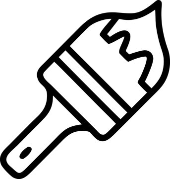 Paintbrush outline vector icon representing decoration, renovation and creativity.