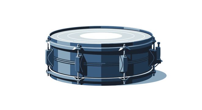 Blue Snare Drum Isolated on White Background, Musical Instrument