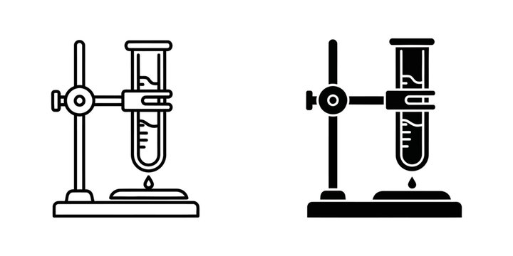 laboratory clamp and burette setup vector illustration in flat design