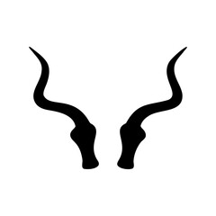 Obraz premium Bull horns, animal silhouette, black icon, vector graphic, wildlife symbol