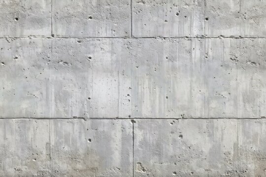 A close-up image of a textured gray concrete wall with visible seams, holes, and natural imperfections.