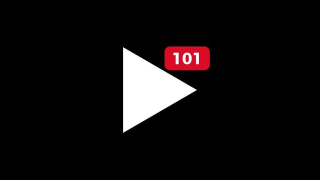 Animated content view icon with increasing number count