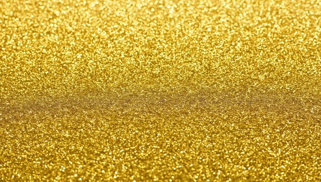 A close-up of shimmering gold glitter particles densely covering the surface, creating a sparkling, textured effect.