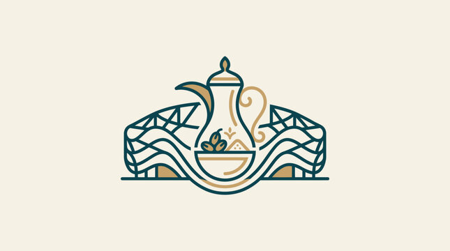 Arabian Coffee Pot with Stadium Architecture Design