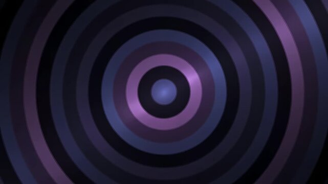 Concentric Circles Expanding and Contracting With Pulsating Light In Dark Abstract Background