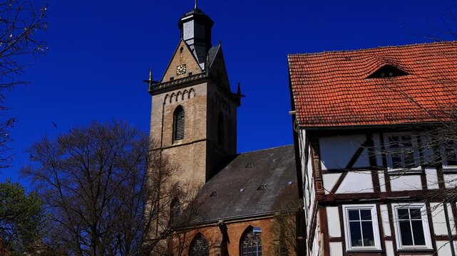 historic cityscape of korbach germany 4k video
