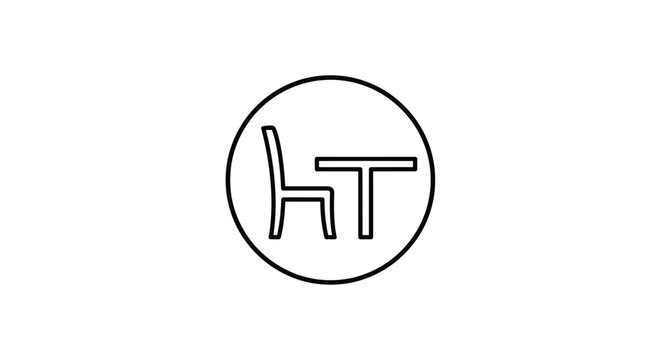 Simple black line drawing logo design.