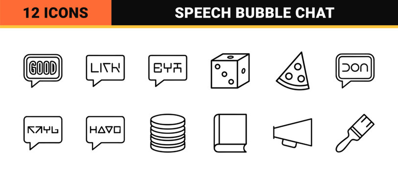 Minimalist retail sale speech bubble icon set