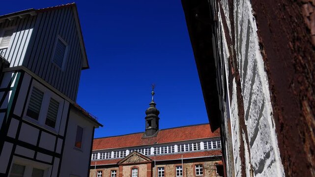 historic cityscape of korbach germany 4k video