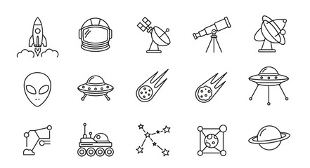 Space icons and symbols. © Ali