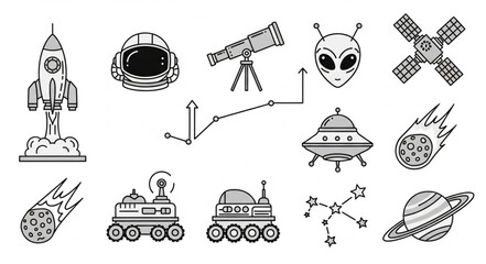 Space Objects and Alien Life. © Ali