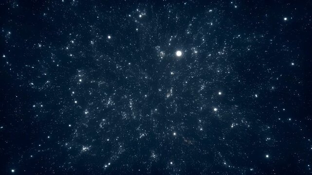 Cosmic Starry Scene. Immersive Cosmic Landscape Showcasing Luminous Stars And Tranquil Ambience