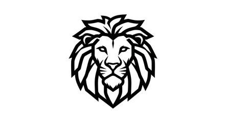 Obraz premium Bold black and white lion head design for branding and creative projects