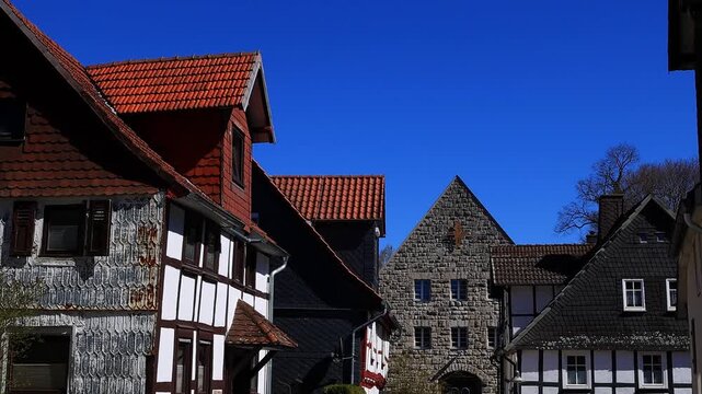 historic cityscape of korbach germany 4k video