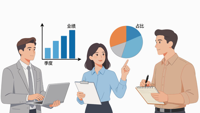 Business team analyzing data charts