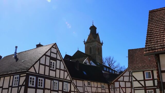 historic cityscape of korbach germany 4k video
