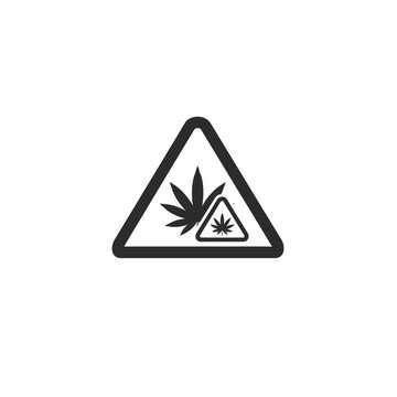 Cannabis Warning Sign Icon Illustrating Marijuana Hazards. EPS Editable. Vector Illustrations.