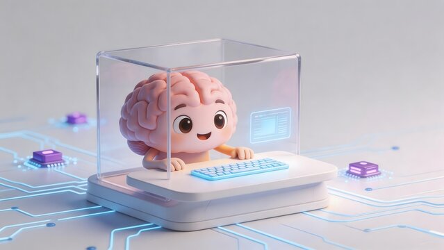 Cartoon brain using computer