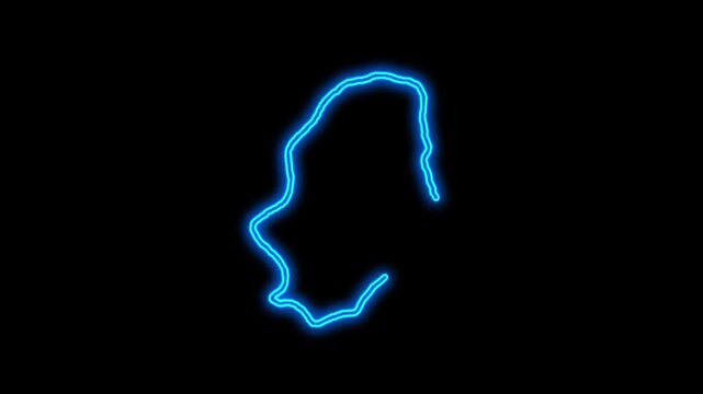 Niue Country Map Neon Lights, Abstract Niue Neon Lights Map Opener Suitable for Politics, Elections, Travel, News and Sports Events and Presentations