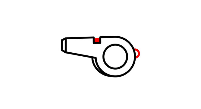 Referee Whistle Closeup Illustration.